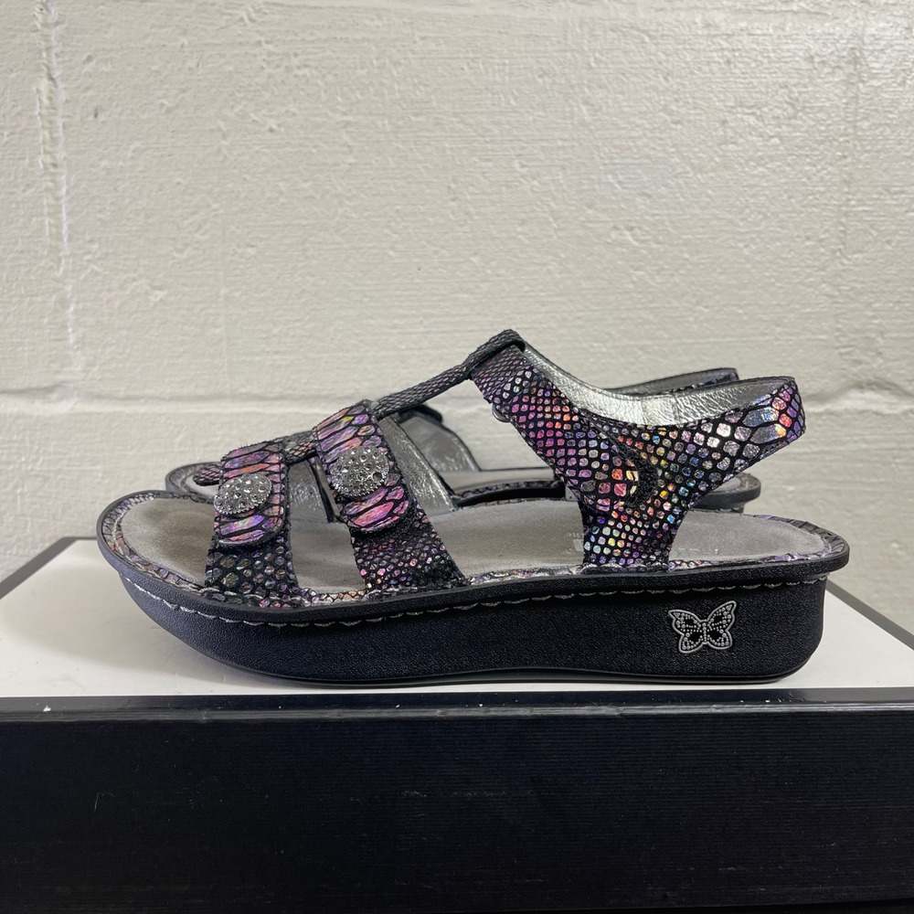 Alegria KLEO KLE 729 Multi Color Snakeskin Leather Sandals Women's 38 EU/7 US - Picture 4 of 11
